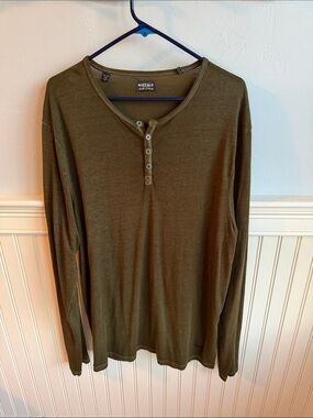Buffalo David Bitton Olive Henley Long Sleeve Shirt XXL/TTG